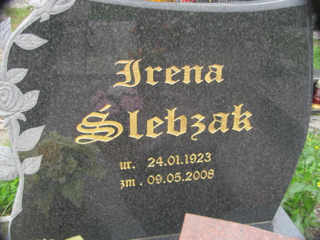 Irena Ślebzak 1923 Chojna - Grobonet - Wyszukiwarka osób pochowanych