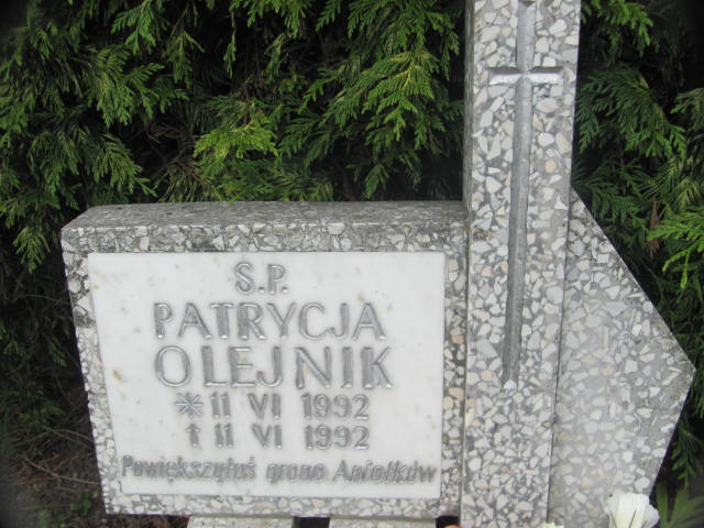 Patrycja Olejnik 1992 Chojna - Grobonet - Wyszukiwarka osób pochowanych