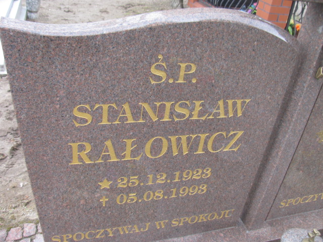 Stanisław Rałowicz 1923 Chojna - Grobonet - Wyszukiwarka osób pochowanych