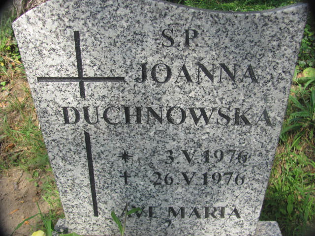 Joanna Duchnowska 1976 Chojna - Grobonet - Wyszukiwarka osób pochowanych