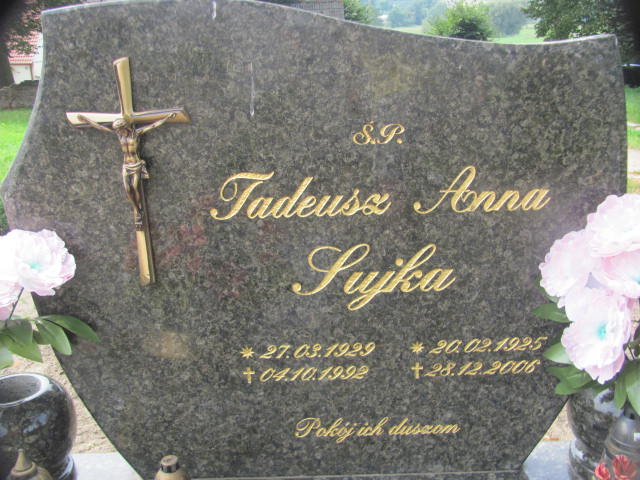 Anna Sujka 1925 Chojna - Grobonet - Wyszukiwarka osób pochowanych