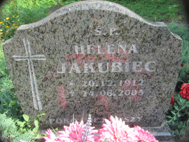 Helena Jakubiec 1912 Chojna - Grobonet - Wyszukiwarka osób pochowanych