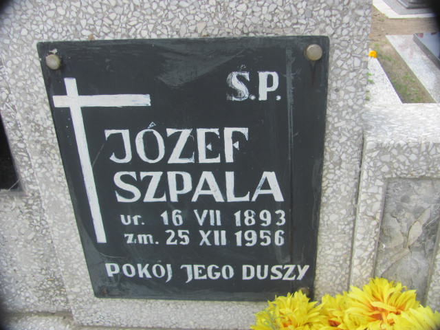 Józef Szpala 1893 Chojna - Grobonet - Wyszukiwarka osób pochowanych
