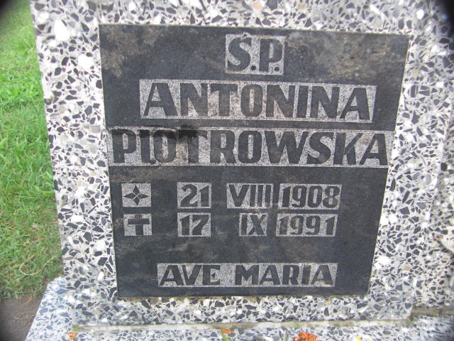 Antonina Piotrowska 1908 Chojna - Grobonet - Wyszukiwarka osób pochowanych