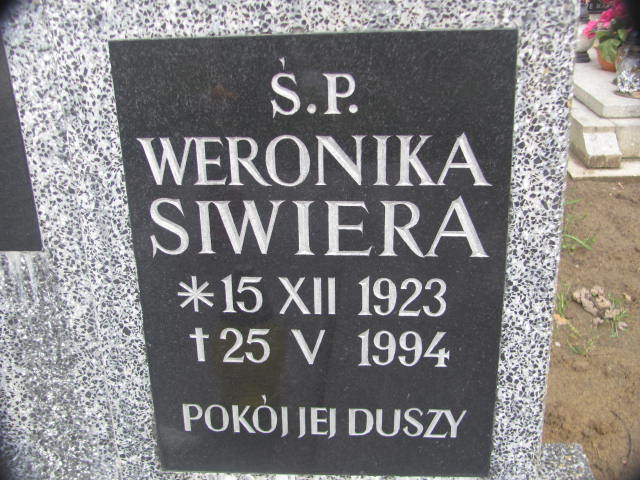 Weronika Siwiera 1923 Chojna - Grobonet - Wyszukiwarka osób pochowanych