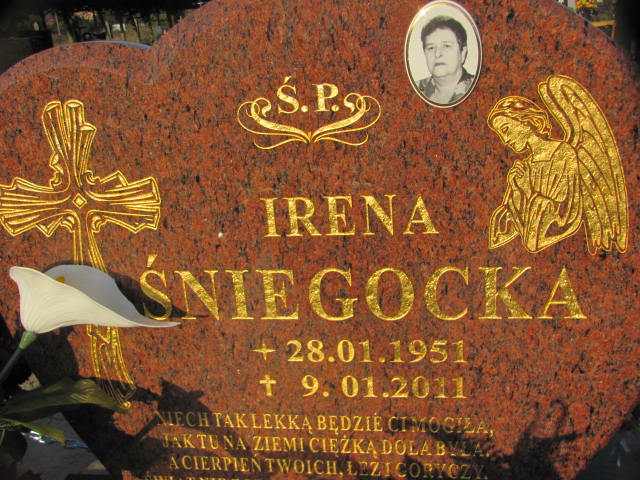 Irena Śniegocka 1951 Chojna - Grobonet - Wyszukiwarka osób pochowanych