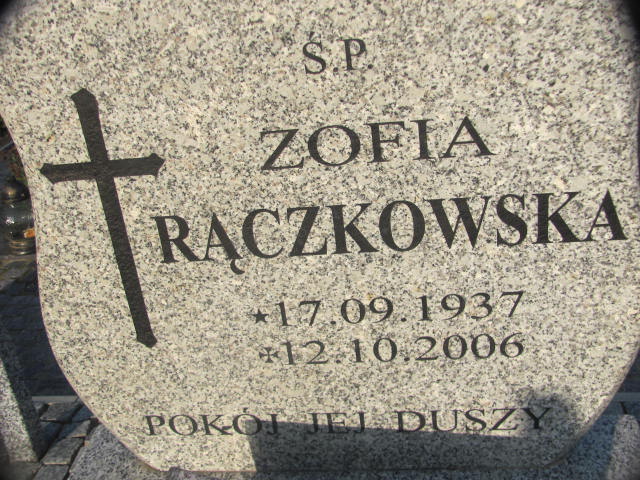 Zofia Rączkowska 1937 Chojna - Grobonet - Wyszukiwarka osób pochowanych