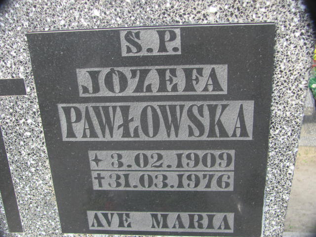 Józefa Pawłowska 1909 Chojna - Grobonet - Wyszukiwarka osób pochowanych