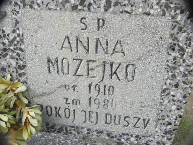Anna Możejko 1910 Chojna - Grobonet - Wyszukiwarka osób pochowanych