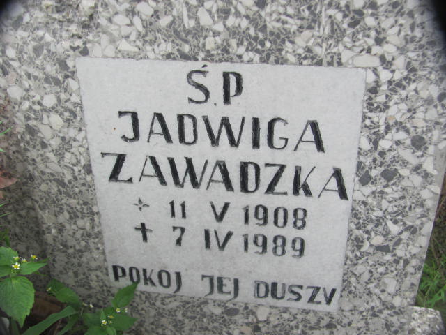 Jadwiga Zawadzka 1908 Chojna - Grobonet - Wyszukiwarka osób pochowanych