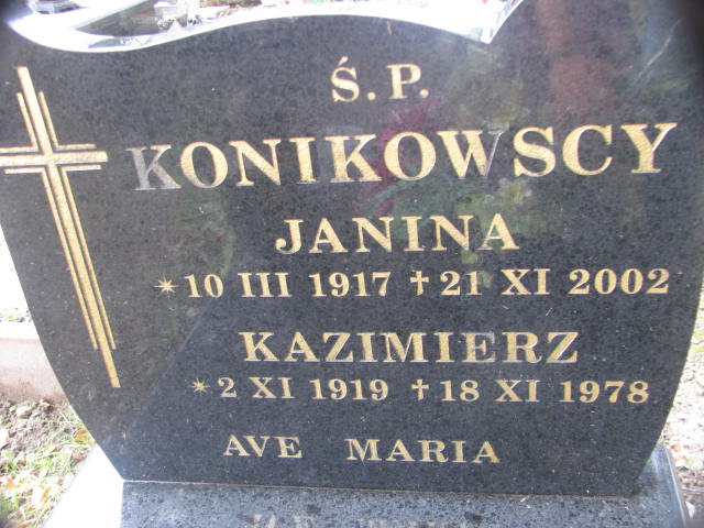 Janina Konikowska 1917 Chojna - Grobonet - Wyszukiwarka osób pochowanych