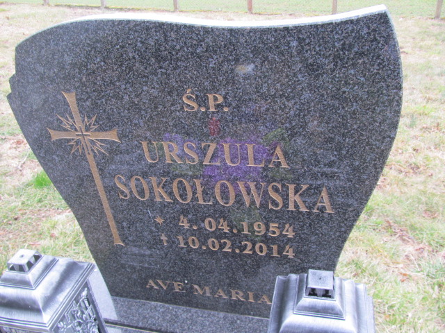 Urszula Sokołowska 1954 Chojna - Grobonet - Wyszukiwarka osób pochowanych