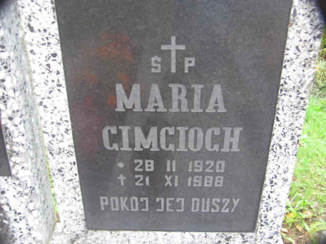 Maria Cimcioch 1920 Chojna - Grobonet - Wyszukiwarka osób pochowanych