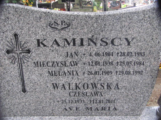 Mieczysław Kamiński 1938 Chojna - Grobonet - Wyszukiwarka osób pochowanych