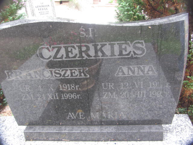 Franciszek Czerkies 1918 Chojna - Grobonet - Wyszukiwarka osób pochowanych