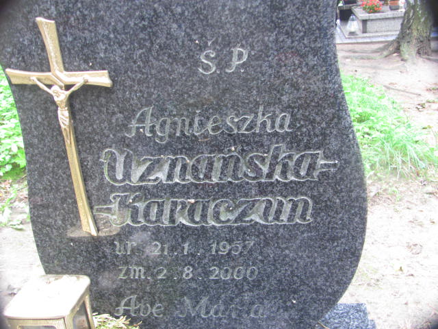 Agnieszka Uznańska Karaczun 1957 Chojna - Grobonet - Wyszukiwarka osób pochowanych