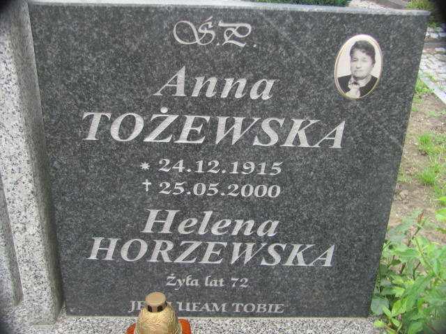 Anna Tożewska 1915 Chojna - Grobonet - Wyszukiwarka osób pochowanych